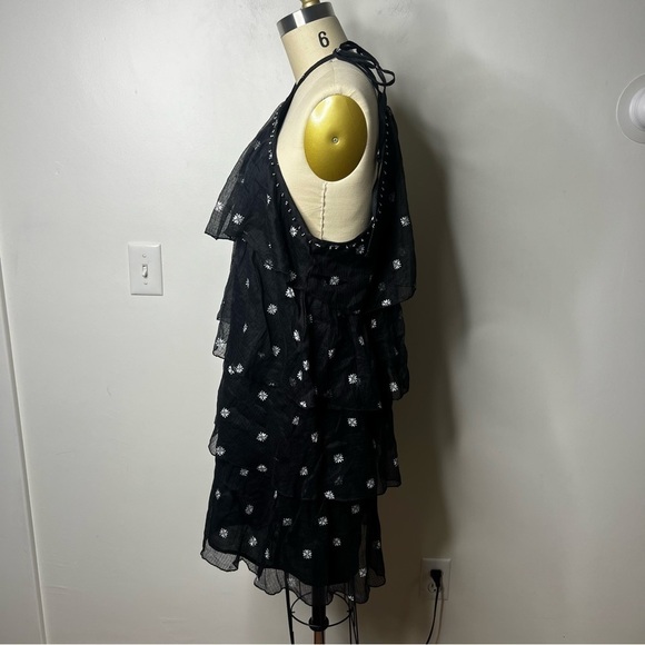 Intermix St. Roche Estrella Tiered beaded silk cotton Halter Dress - Picture 7 of 10